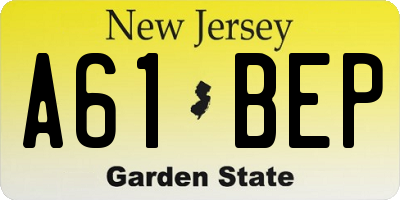 NJ license plate A61BEP