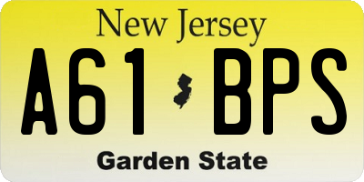 NJ license plate A61BPS