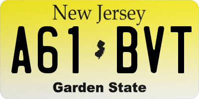 NJ license plate A61BVT