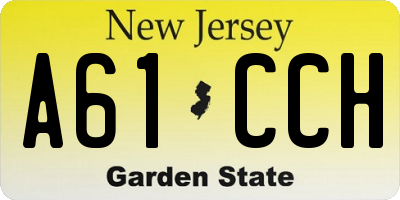 NJ license plate A61CCH