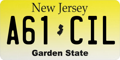 NJ license plate A61CIL