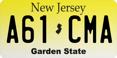 NJ license plate A61CMA