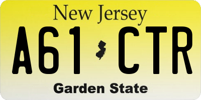 NJ license plate A61CTR