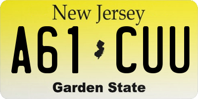 NJ license plate A61CUU
