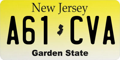 NJ license plate A61CVA