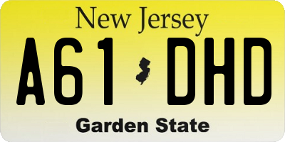 NJ license plate A61DHD