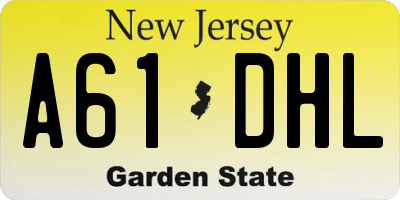 NJ license plate A61DHL