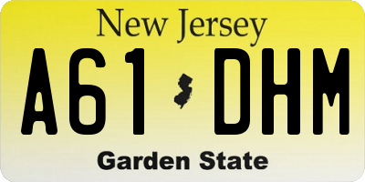 NJ license plate A61DHM
