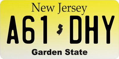 NJ license plate A61DHY