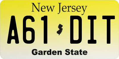 NJ license plate A61DIT