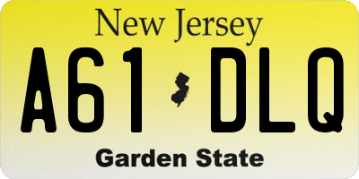 NJ license plate A61DLQ
