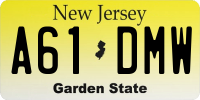 NJ license plate A61DMW