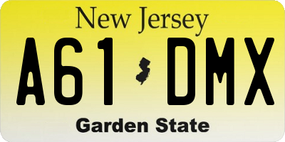 NJ license plate A61DMX