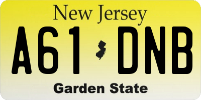 NJ license plate A61DNB