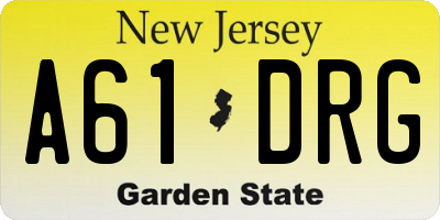 NJ license plate A61DRG