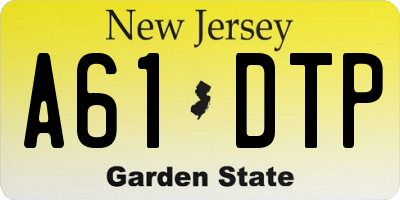 NJ license plate A61DTP