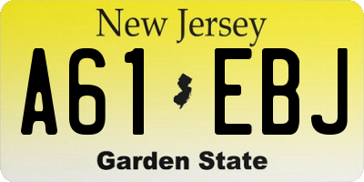NJ license plate A61EBJ