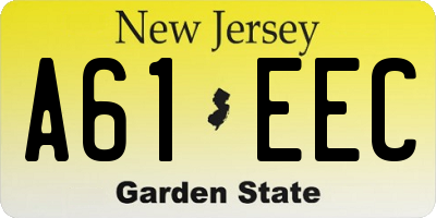 NJ license plate A61EEC