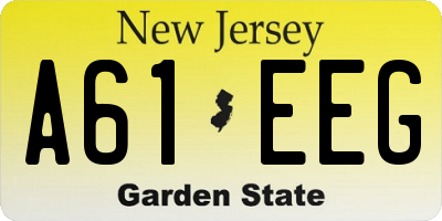 NJ license plate A61EEG