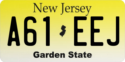 NJ license plate A61EEJ