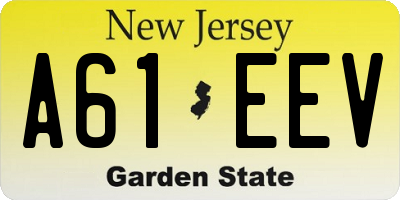 NJ license plate A61EEV
