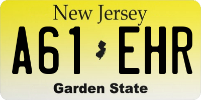 NJ license plate A61EHR