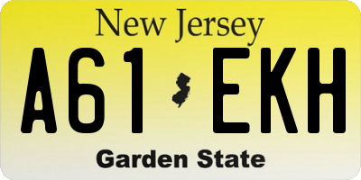 NJ license plate A61EKH