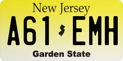 NJ license plate A61EMH