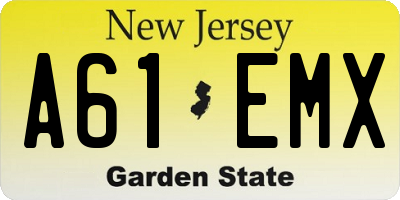 NJ license plate A61EMX