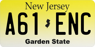 NJ license plate A61ENC