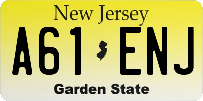 NJ license plate A61ENJ