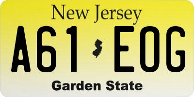 NJ license plate A61EOG