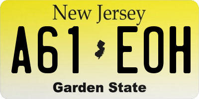 NJ license plate A61EOH