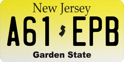 NJ license plate A61EPB