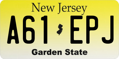 NJ license plate A61EPJ