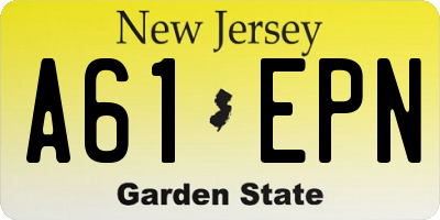 NJ license plate A61EPN