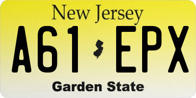 NJ license plate A61EPX