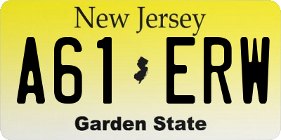 NJ license plate A61ERW
