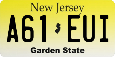 NJ license plate A61EUI