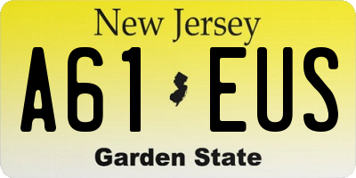 NJ license plate A61EUS