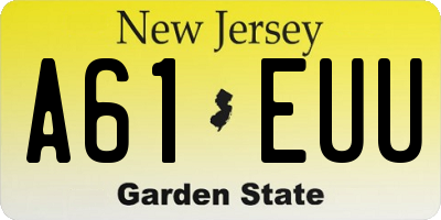 NJ license plate A61EUU