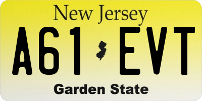 NJ license plate A61EVT