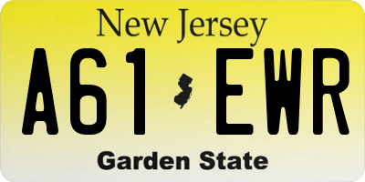 NJ license plate A61EWR