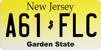 NJ license plate A61FLC