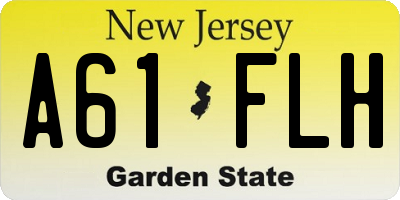 NJ license plate A61FLH