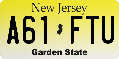 NJ license plate A61FTU