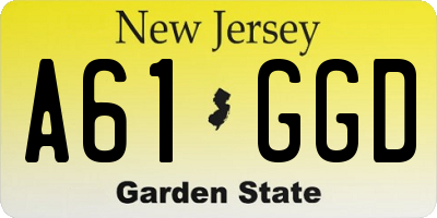 NJ license plate A61GGD