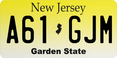 NJ license plate A61GJM