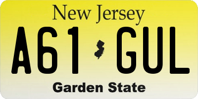 NJ license plate A61GUL