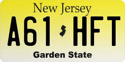 NJ license plate A61HFT